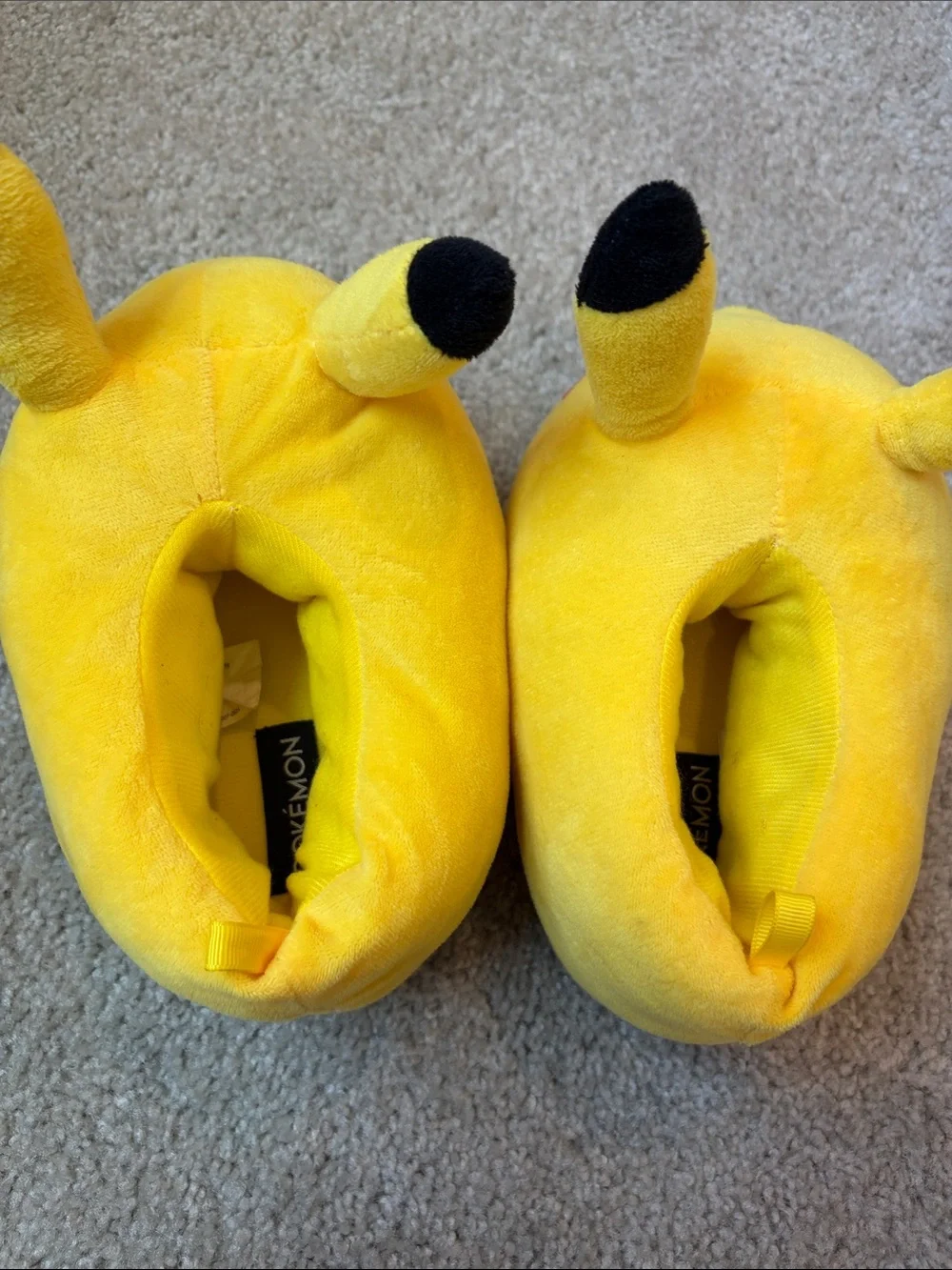 Pokémon Pikachu Plush Slippers - Yellow Kids Slippers - Size 11/12